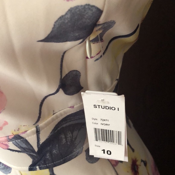 NWT Sandra Darren Ivory Floral Dress - Picture 5 of 5